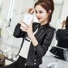 Весна/Осень Новый Женский Стиль, Корейская Утягивающая Укороченная Кожаная Куртка с Высокой Талией, Стройная и Универсальная Кожаная Куртка, ПУ Пальто