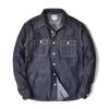 Long Sleeve Denim Shirt Work US Men's (American Casual, Faded, Shirt, Cotton) (XL Size, Indigo)