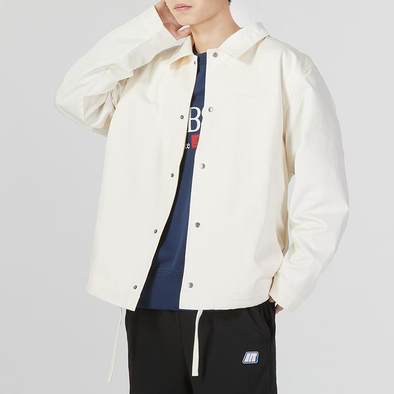 Men's New Balance Jackets Unisex Ivory Lapel Moderate Other
