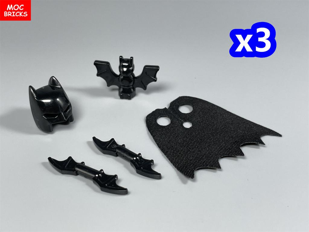 Нетоксичные кубики Moc Серия Бэтмен Плащ 4см Фигурка Тело Шлем Головной убор Частицы DIY Игрушки Детские Подарки на День Рождения