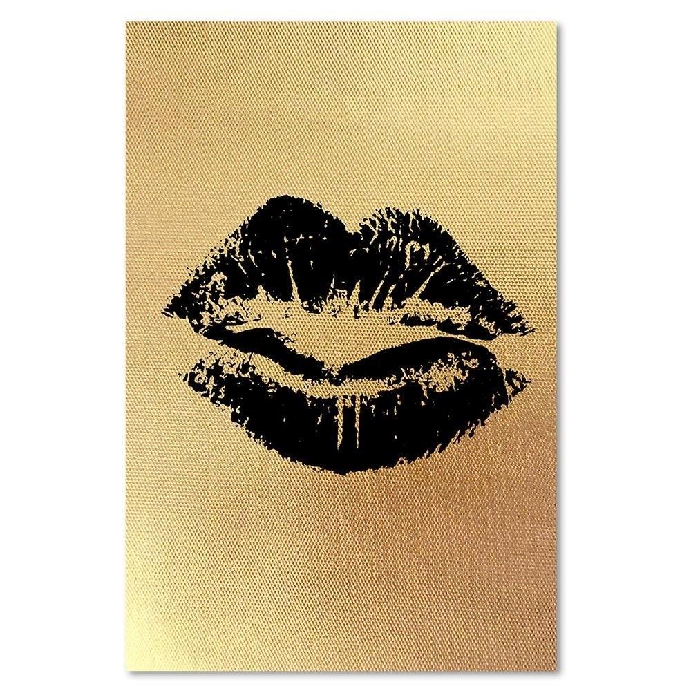 Feeby Печать на холсте, Золотой страстный рот