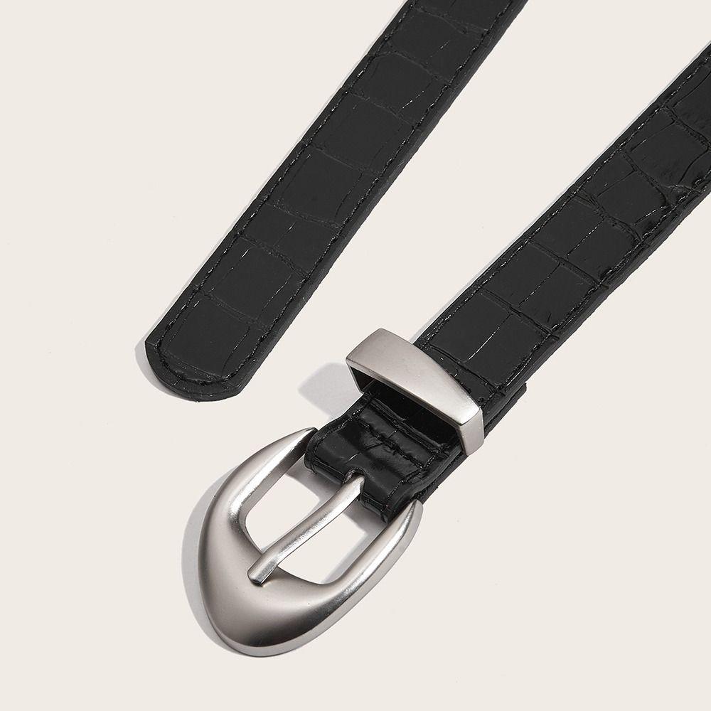 PU Leather Women's Belt Y2k Dress Jeans Belt Fashionable Thin Waist Belt For Girls