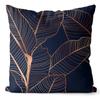 Golden Ginkgo Leaf Peach Skin Velvet Pillow Cover Leaf Print Home Pillow Cover Living Room Cushion Cover