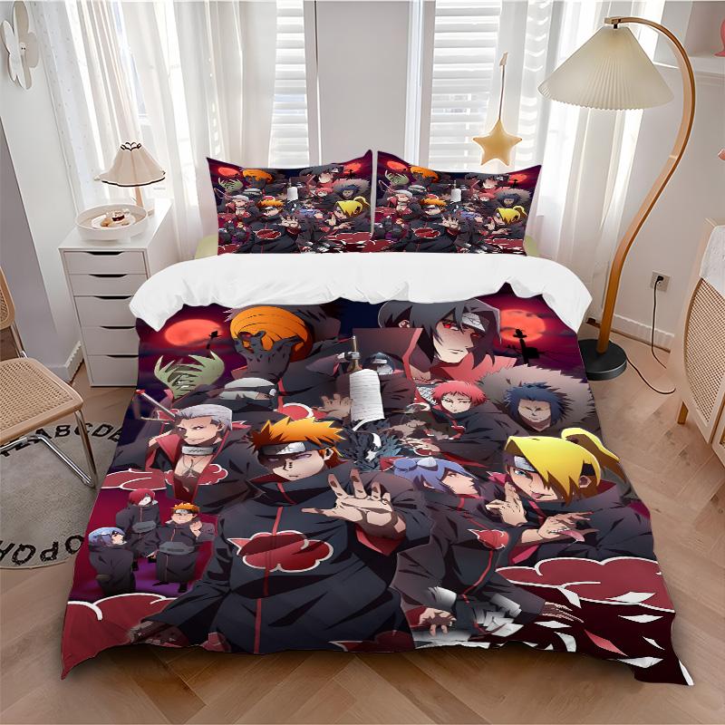 Akatsuki Nightly Assembly Print 3Pcs Bedding Setduvet Cover With 2 Bedropillowcase Home Birthday Gift