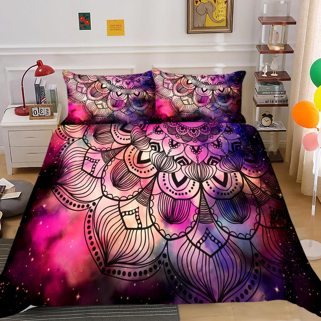 3D Geometric Bedding Set with Line Down Duvet and Pillowcase 2/3 Pieces AU180 * 210 Full Size Soft Home Decoration