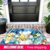 Pokemon Characters Hammock Watercolor Print Non-slip Doormat, Soft Absorbent Floor Rug for Home Decor