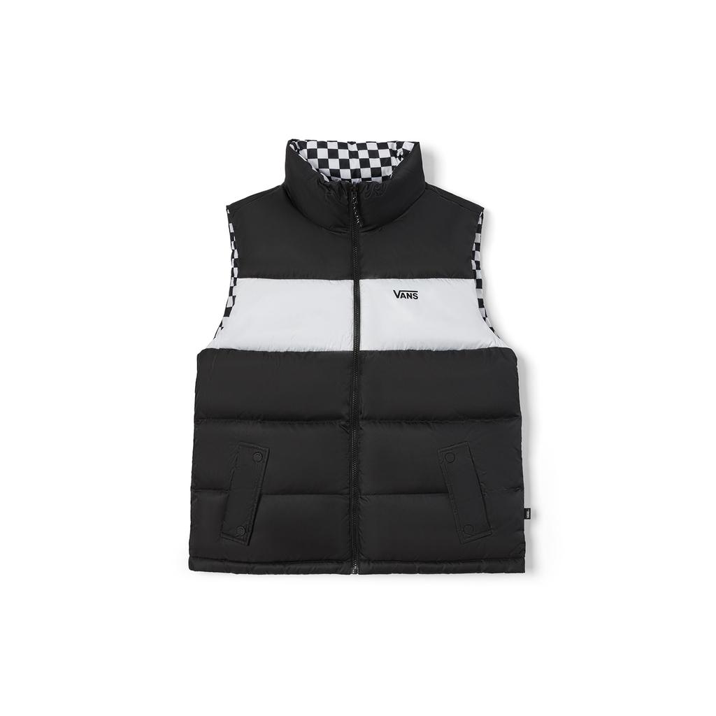 Vans Двусторонний флисовый жилет с цветными блоками в клетку, жилеты унисекс, черный, белый VN00090TYB2