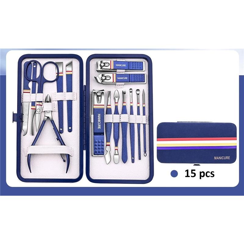 9-19pcs/set Nail Clippers Set Stainless Steel Nail Clippers Set Folding Bag Manicure Set Scissors Makeup Beauty Tools