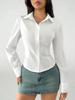 Рубашка phumee с длинным рукавом, приталенная, офисная леди AE210