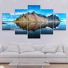5 Panels Landscape Iceland lMountain Reflection Canvas Painting Posters and Prints Wall Art Pictures Room Home Decor No Frame