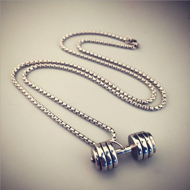 Легкое и удобное ожерелье-подвеска для спортзала для женщин. Крутая и привлекательная подвеска-гантель.