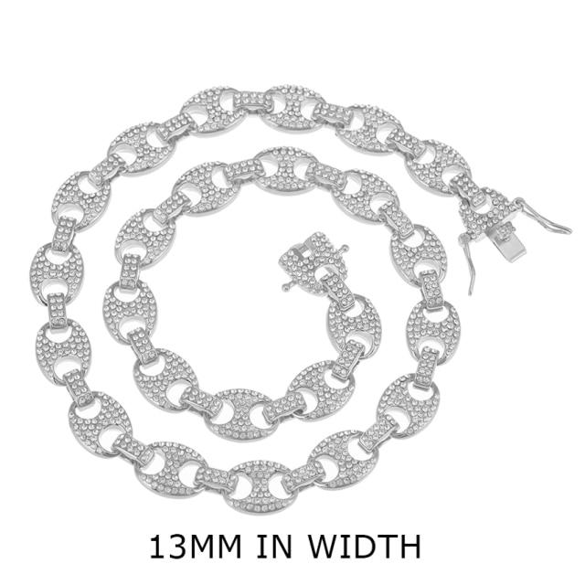 Iced Out кубинское звено-цепочка золотого цвета со стразами мужское ожерелье блестящее рэперское ожерелье для мужчин хип-хоп corrente masculina