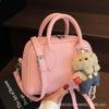 Korean Niche Design Simple and Versatile Lychee Pattern Portable Small Bag Women's 2025 Spring New Messenger Shell Bag