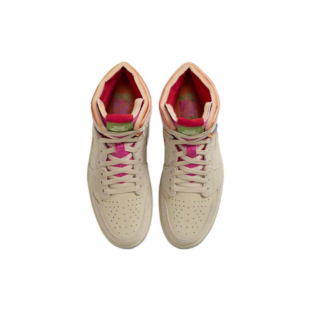 Air Jordan 1 High Zoom Comfort Somos Familia Unisex Sneakers Tan Rattan Kumquat FB2931-288