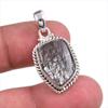 Natural Black Rutile Gemstone Handmade 925 Solid Silver Gift Pendant 1.25" N1R87