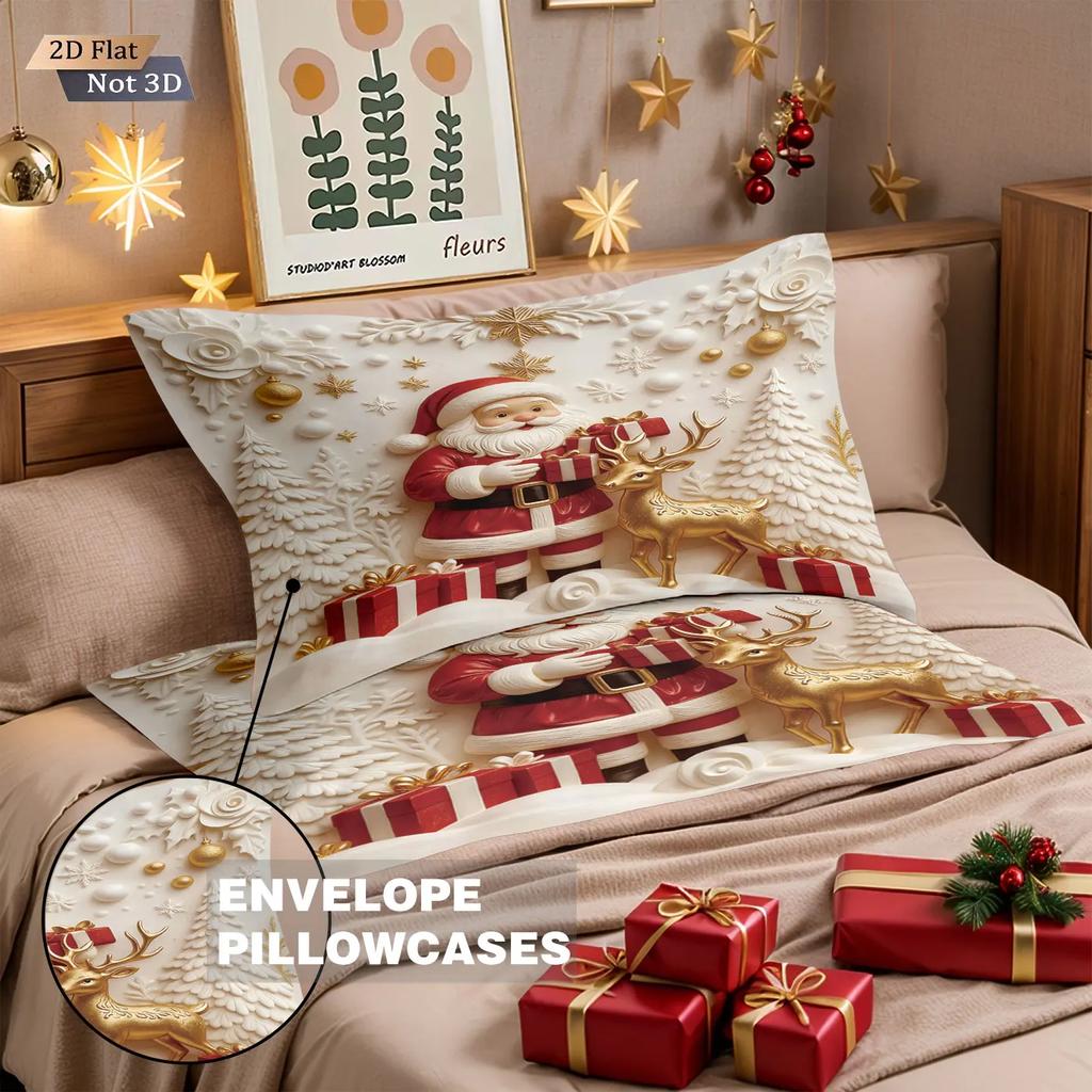 3Pcs Merry Christmas Snowman Bedding Set 3D Printed Coreless Multi Size Bedroom Home Decoration Machine Washable New  Gift