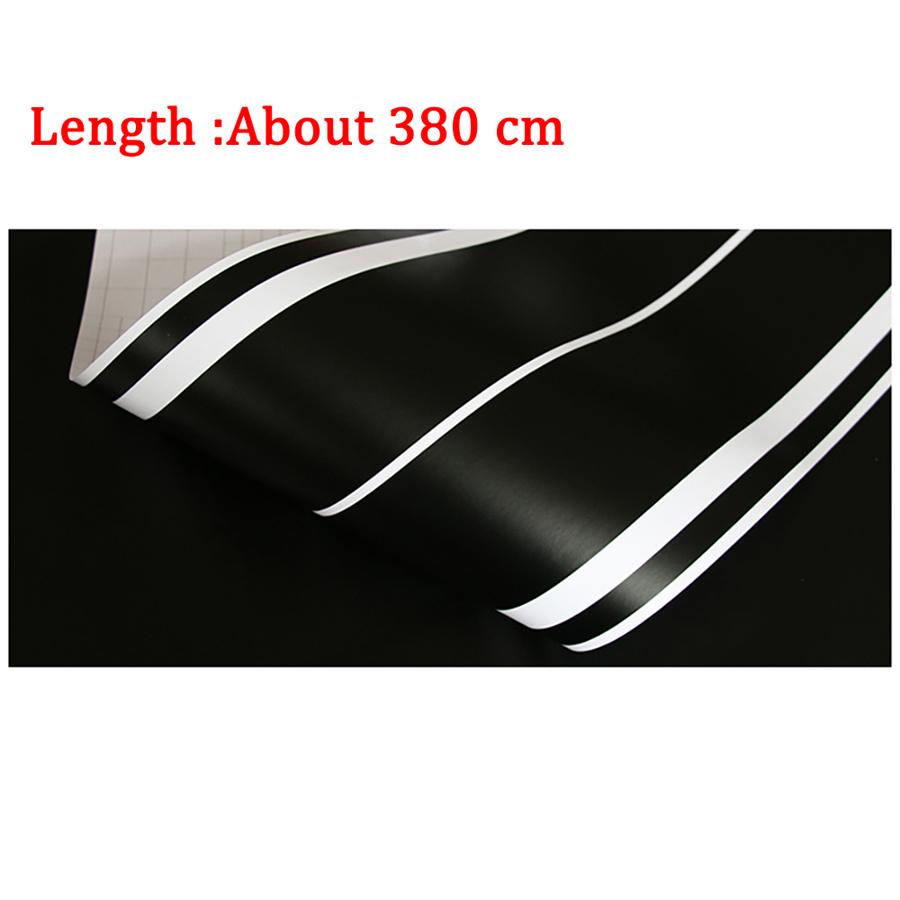 For Ford Mustang Black Rally Racing Stripes Hood Roof Trunk Decal Sticker Wrap