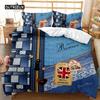 British Style Duvet Cover Set Cartoon Small Fresh I Love Paris Bedding Set for Kid Teen Polyester Paris Street Scene Quilt Cover