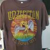Led zeppelin рок-группа футболка с коротким рукавом темно-шоколадного цвета VK00102 Унисекс футболка