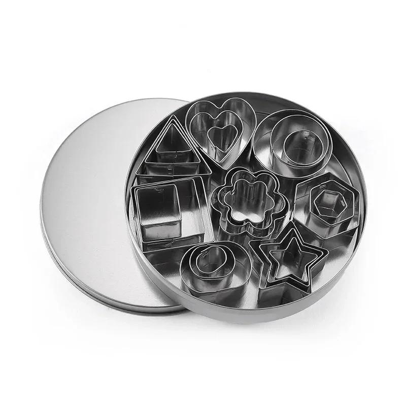 Набор из 24 мини-формочек для печенья из нержавеющей стали, формочки для печенья, рождественские формочки для выпечки, слайсеры, инструменты для выпечки