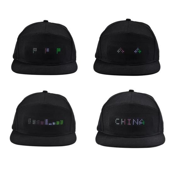 Программируемая кепка с сообщением Цветной светодиодный дисплей с сообщением Совместимое с Bluetooth соединение Управление через приложение Умная кепка Бейсболка с аккумулятором