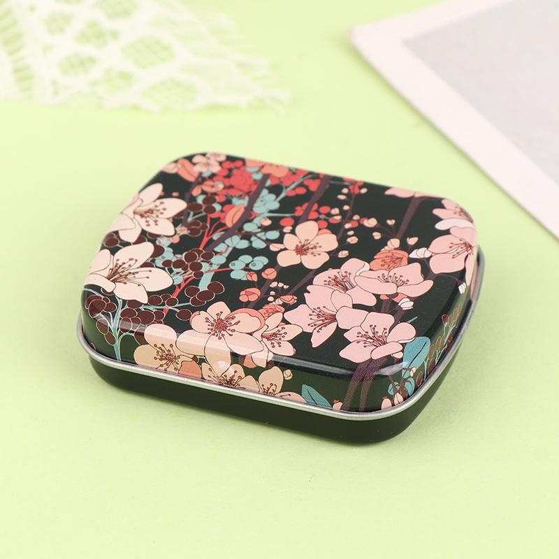 Мини-конькобежец, маленькая металлическая портативная коробка для хранения, мини-прямоугольные пустые банки на петлях