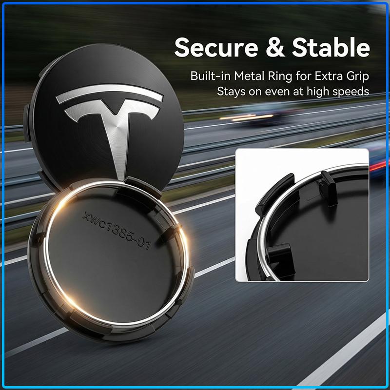 4Pcs 60mm Car Wheel Center Hub Caps Badge Accessories For Tesla Model 3 Model S Model X Model Y Roadster Performance Decor