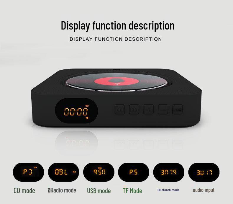 Настенный Bluetooth CD-динамик и музыкальный проигрыватель с крышкой - репитер для раннего обучения и радио MP3-плеер