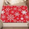 Red snowflake Christmas rug winter holiday pattern living room carpet festive home decoration Xmas party floor mat