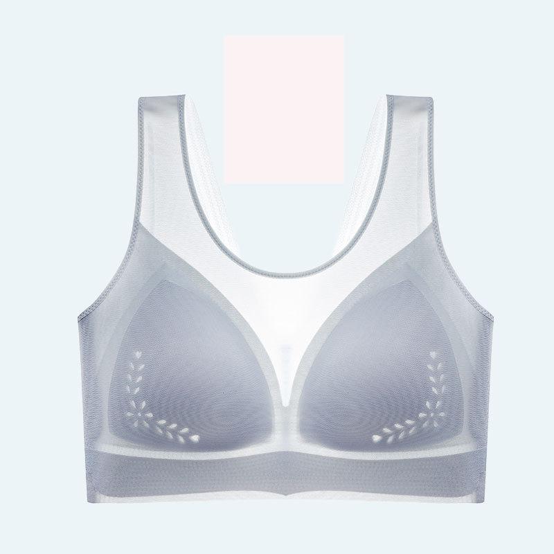 Sexy Summer Ultra-thin Non-marking Sports Plus Size Underwear Female Large Breasts Show Small Full Cup Without Steel Ring Undershirt Type Back Bra