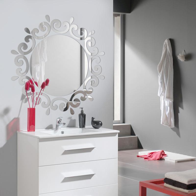 20cm Circular Mirror Wall Sticker Acrylic Mirror Decals Ceiling Decorative Mirror for Room Bathroom Modern Home Decoration