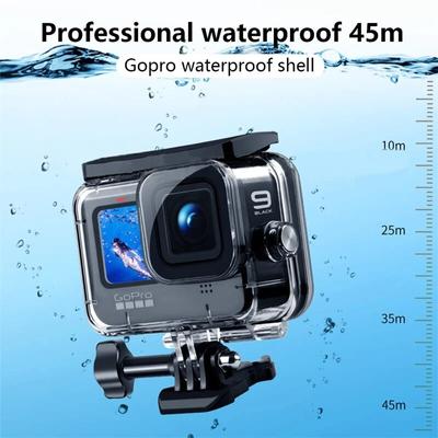 Водонепроницаемый чехол для GoPro Hero 12 11 10 9, черный защитный дайвинг-бокс, чехол, красный, фиолетовый, цветной фильтр