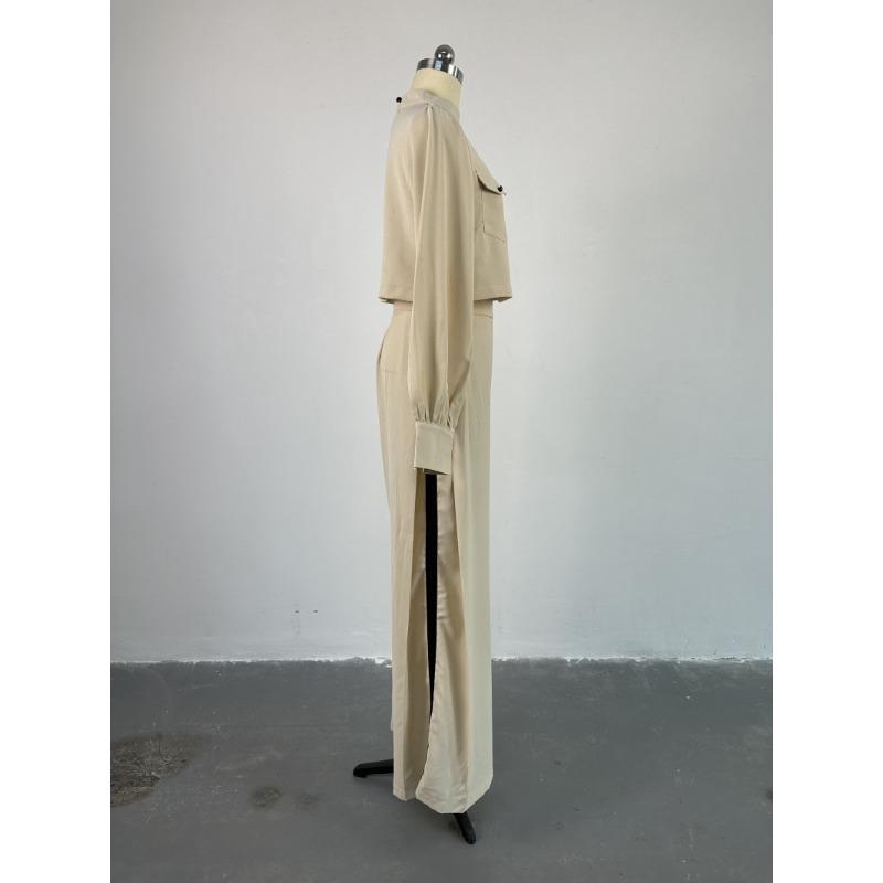 Women's Big Size Loose Half High Neck Long Sleeve Top Casual Suit