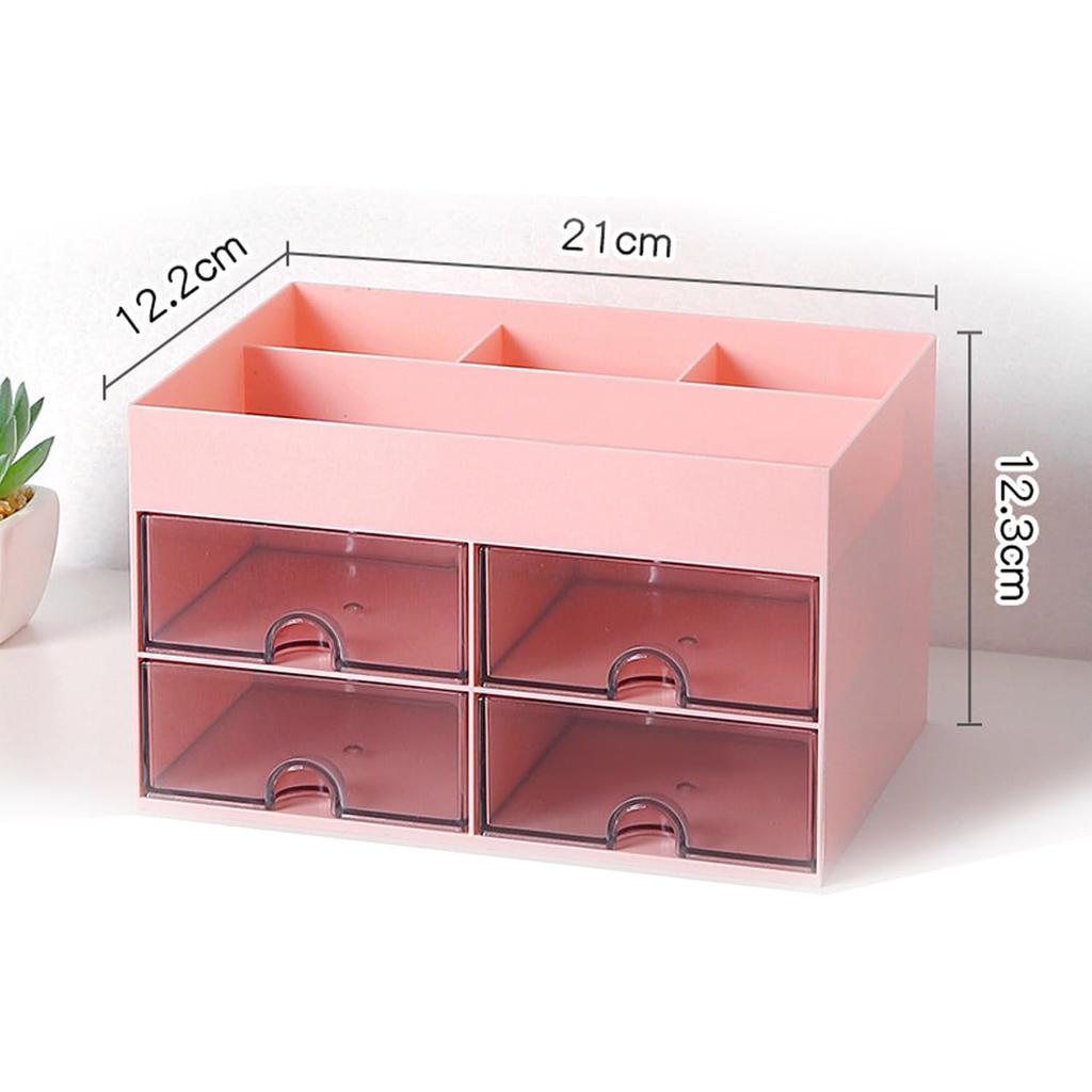 Розовый органайзер для ручек для столешницы, маленький и удобный ящик для хранения для офиса и дома, 4 ящика, хранение, многофункциональный, предметы,