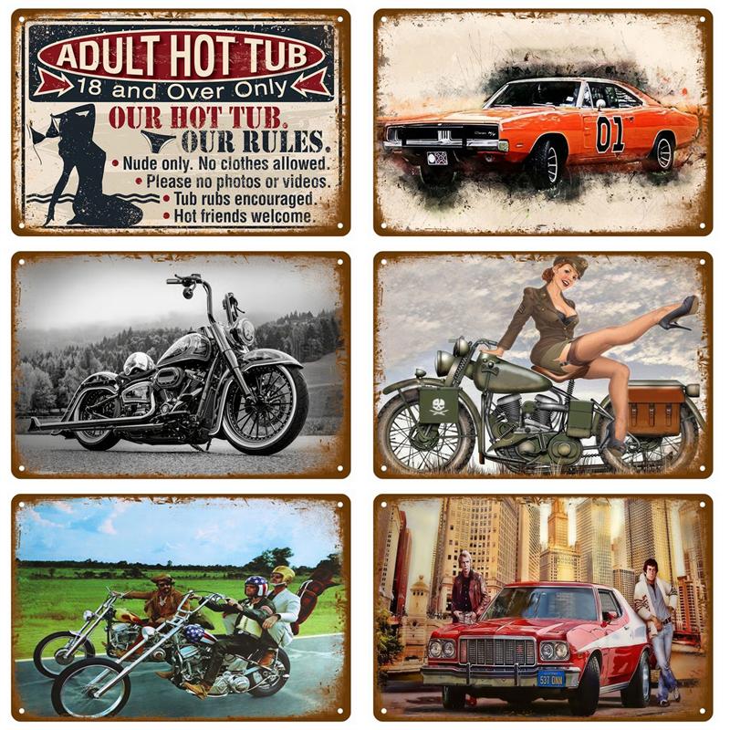 Vintage Tin Sign Home Decor Items Wall Decor Art Wall Mural Room Decoration Items Decor Men Retro Metal Sign Plate Bar Posters