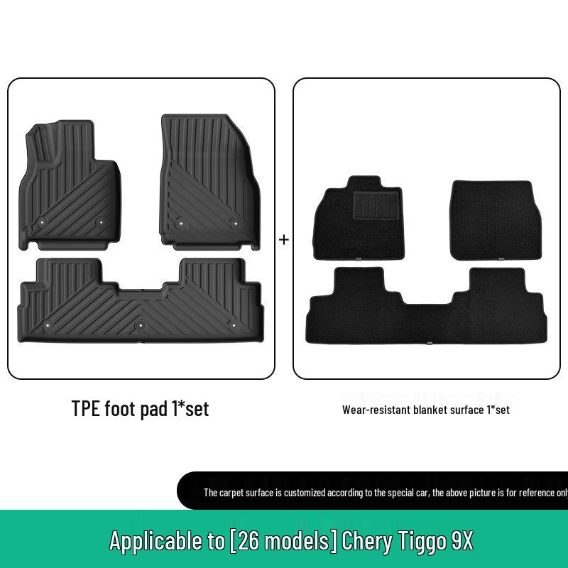 Индивидуальные ТПЭ коврики для Chery Tiggo 9X - Всепогодная защита для салона и багажника.