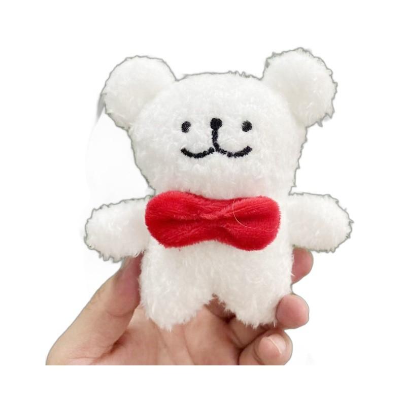 Charming Fluffy White Dog Plush Doll Pouch Accessory For Stylish Outings