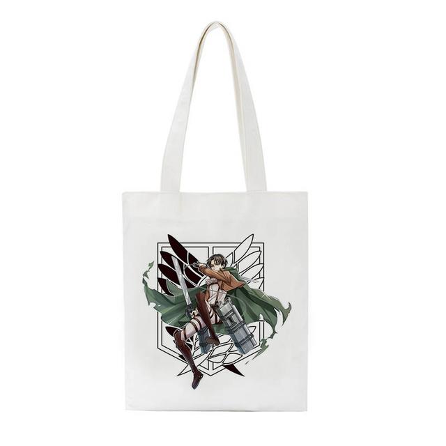 Attack On Titan Canvas Bag Japanese Anime Vintage Women Bag Hip-hop Big-capacity Casual Shopper Bag Harajuku Women Shoulder Bag