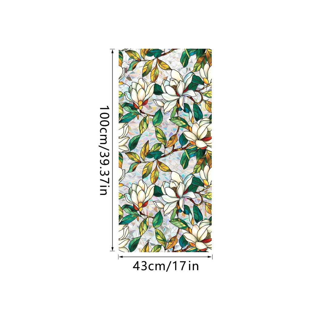 PVC Flower Window Electrostatic Stickers Privacy Protection Static Cling Decoration Reusable Glass Decals for Home Bathroom