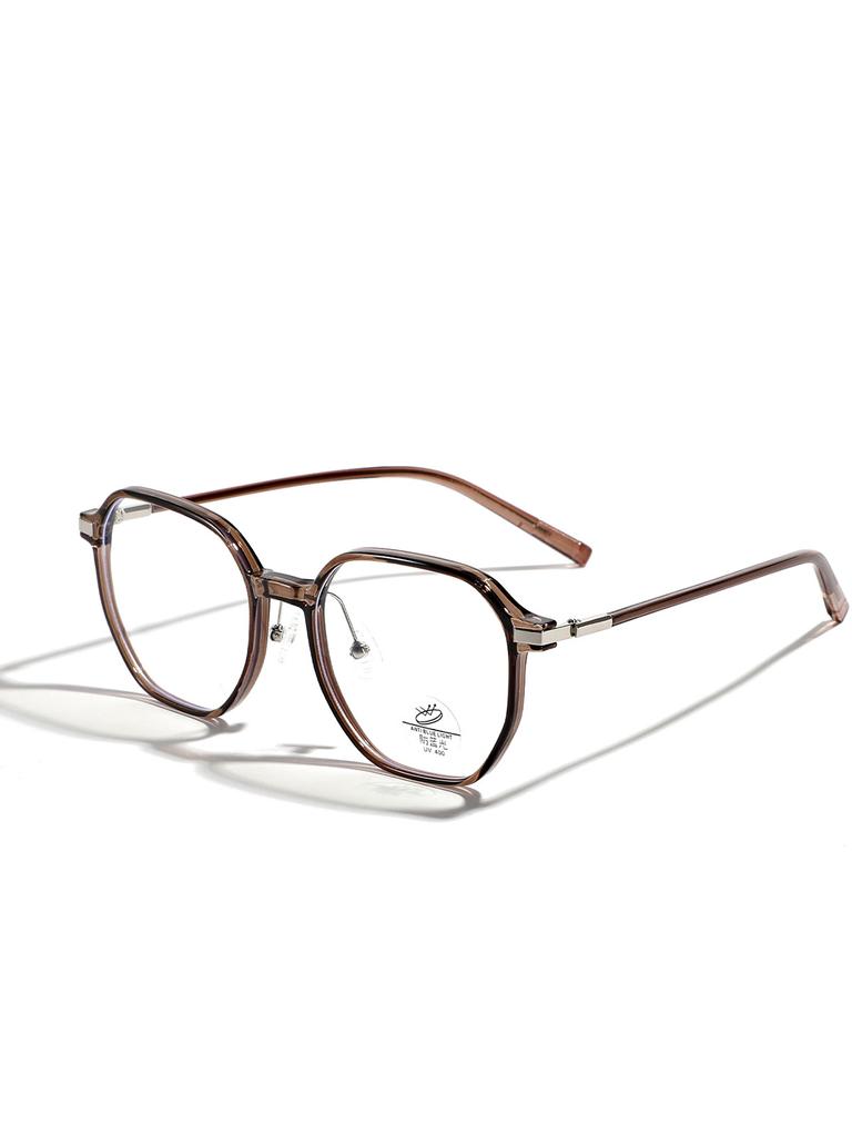 Очки Tr90 квадратные универсальные ретро литературные плоские зеркальные мужские коричневые простые оправы женские