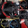 38cm / 15inch Breathable PU Leather Sleeve Steering Wheel Cover Slip Steering Wheel Accessories Car Steering Wheel Cover