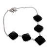 Black Spinel Handmade 925 Sterling Silver Jewelry Necklace 18" v7T91