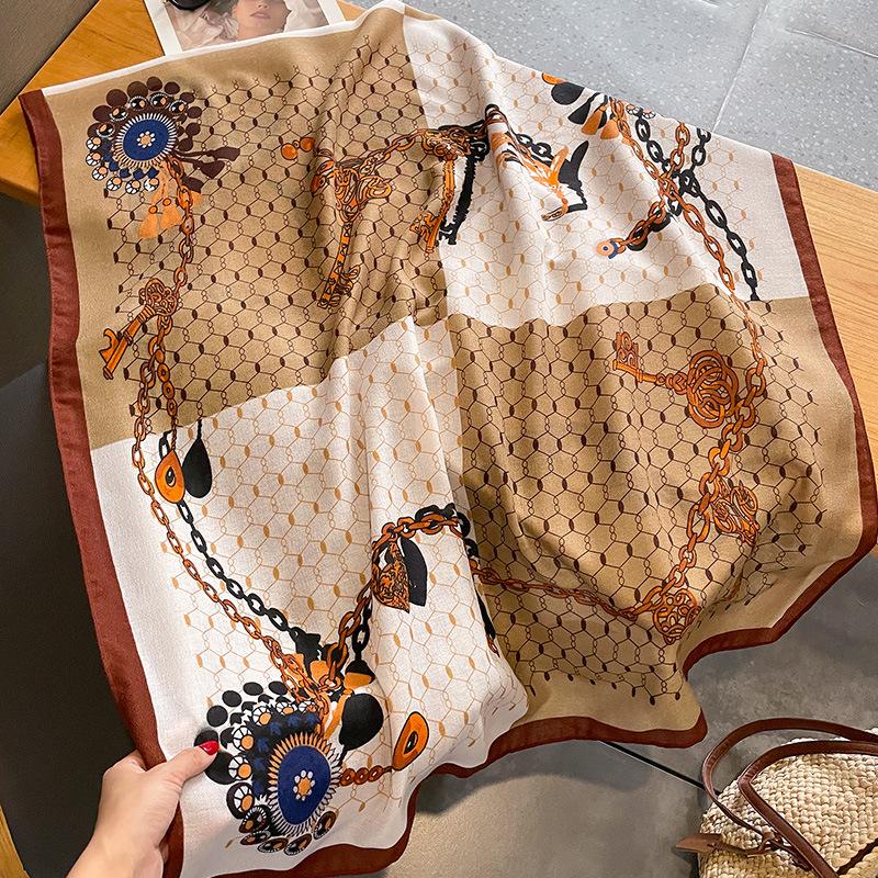 1PC 180*90cm Keep Warm New Elegant Luxury Silk Scarf Decoration Shawl Sun Protection With Women Fashion