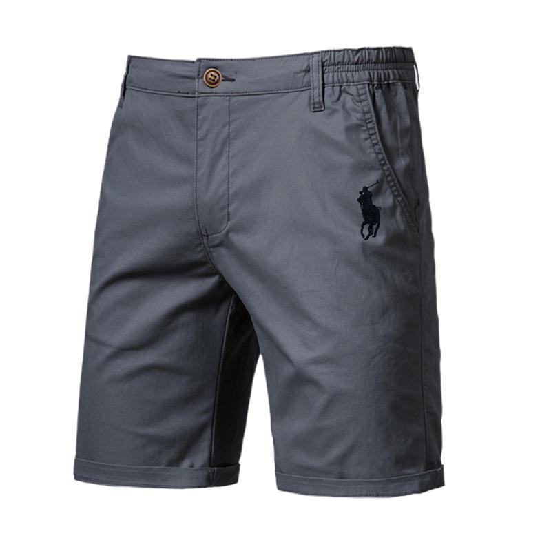 Polo Ralph Lauren Summer Pony Embroidered Cotton Solid Color Shorts for Men High Quality Casual Business Social Elastic Waist Beach Shorts