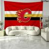 Calgary Flames Wall Tapestry Aesthetic Wall Hanging Printed Fabric Blanket Decorative Tapestries for Bedroom Living Room Home Decor