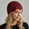 Hollow Knit Skullies Caps Handmade Beanies Cap Casual Crochet Flower Hat  Ladies