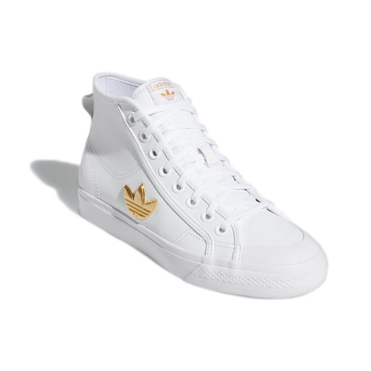 adidas Nizza Trefoil Hi Облачно-белый Золотой металлик Женские H01134