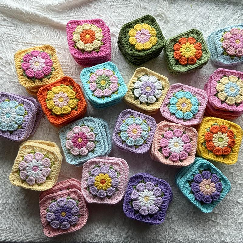 10/15PCS Colorful Handmade Crochet Three-dimensional Petal DIY Splicing Bags Clothes High Quality Cotton Thread Does Not Fade