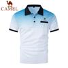 Camel 2024 Summer POLO Zipper Men's Embroidery Stripe Polo Shirt