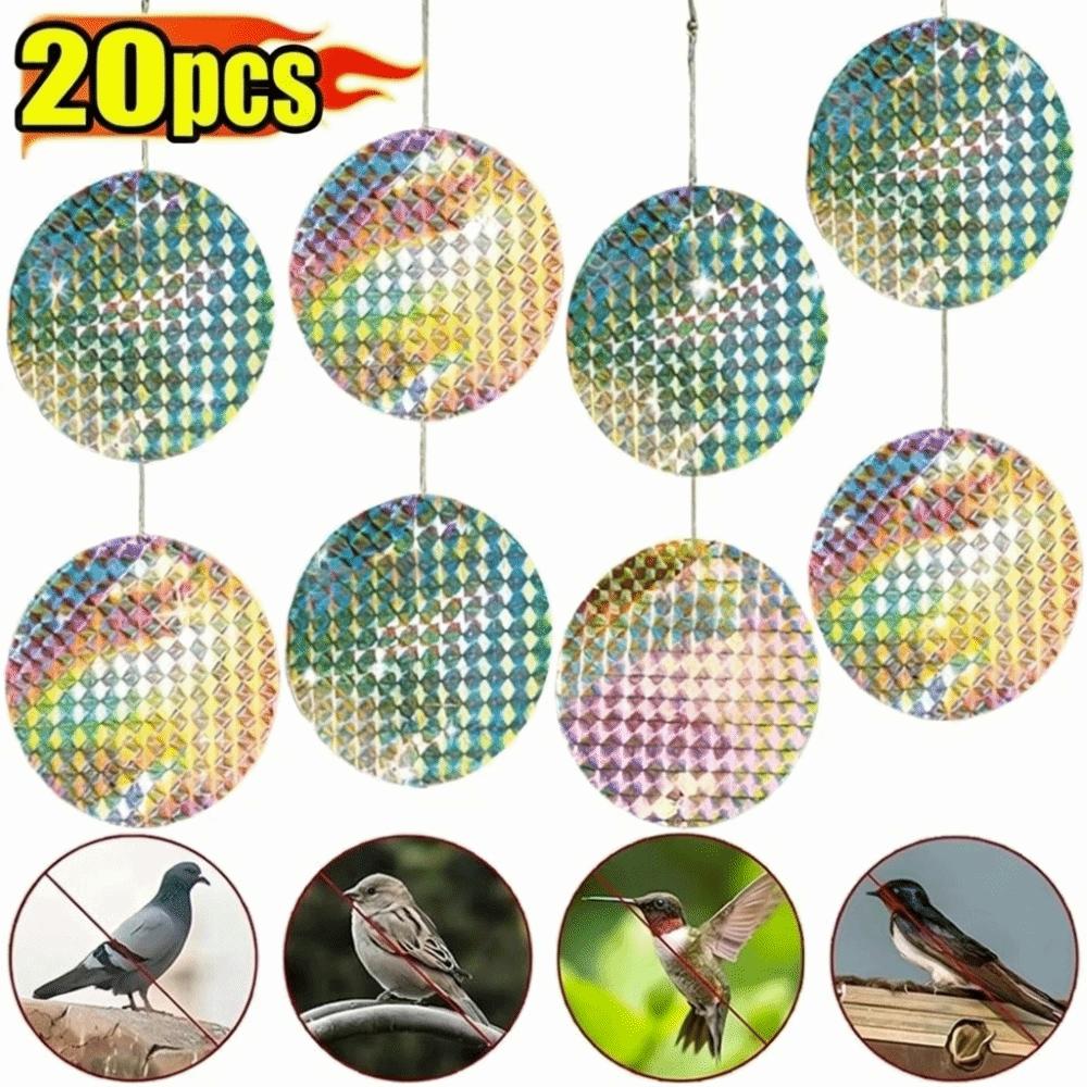 20pcs Reflective Bird Repellent Sticker Garden Bird Control Anti Bird Scare Tape Keep Birds Away